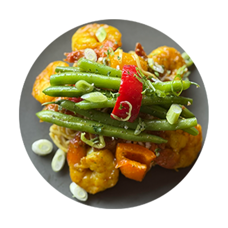 Curry Shrimps and Noodles with Vegetables